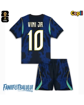 Brazilia Vinicius Junior #10 Echipament de Fotbal Replică Mondial 2026 Copii Deplasare (+ Șorturi)
